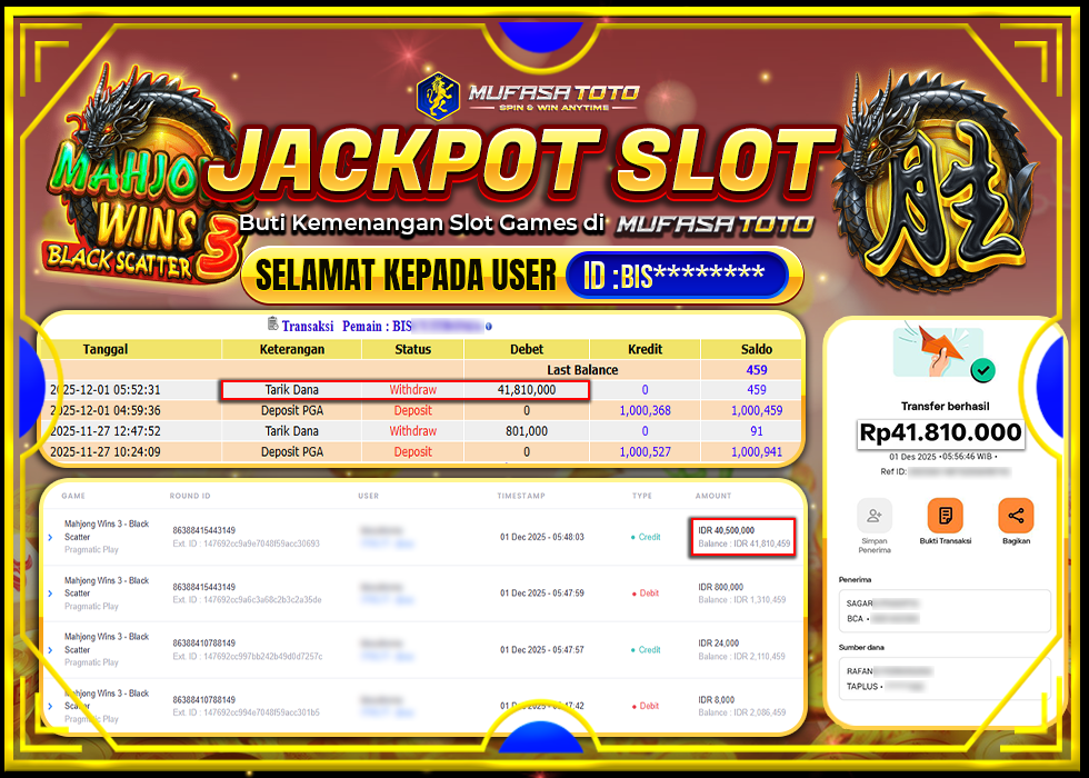 MUFASATOTO JACKPOT PRAGMATICPLAY Rp.41.810.000|LUNAS
